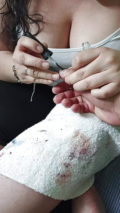 I can't resist touching the manicurist's tits
