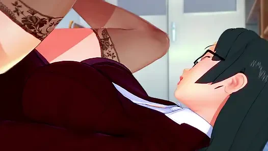 with busty TEACHER after classes Ahegao 3D Hentai included