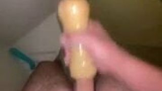 Playing with toy in shower