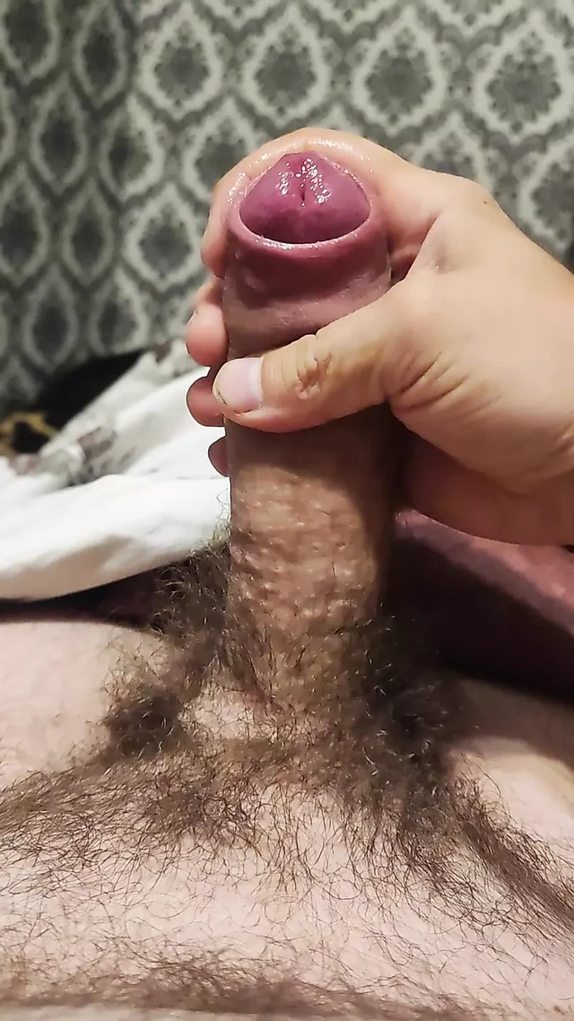 Jerking off cock with lubricant
