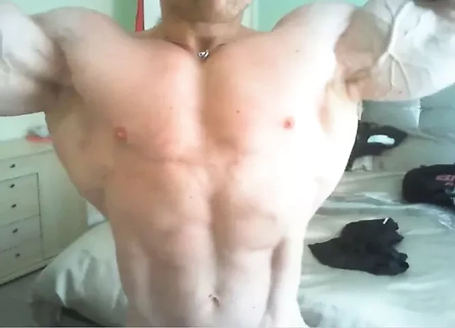 British Bodybuilder flex and show off his muscle