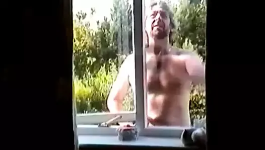 Old pervert window cleaner fucks girl masterbating