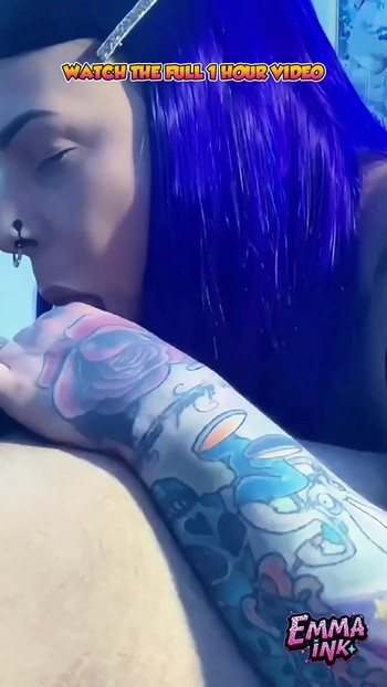 Emotional moment from "the best blowjobs from beautiful trans girl Emma Ink in 2024"