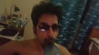Whore licks bottle after putting it in its asshole