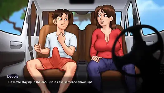 Debbie and Anon intimate scene in car inside