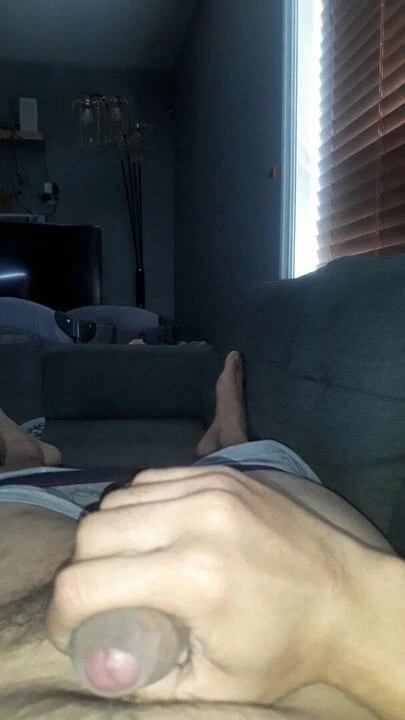Truck driver jerking his cock