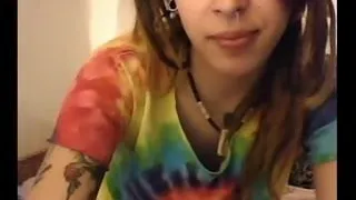 Dreadlocked Crusty  Playing with her Body (no sound)
