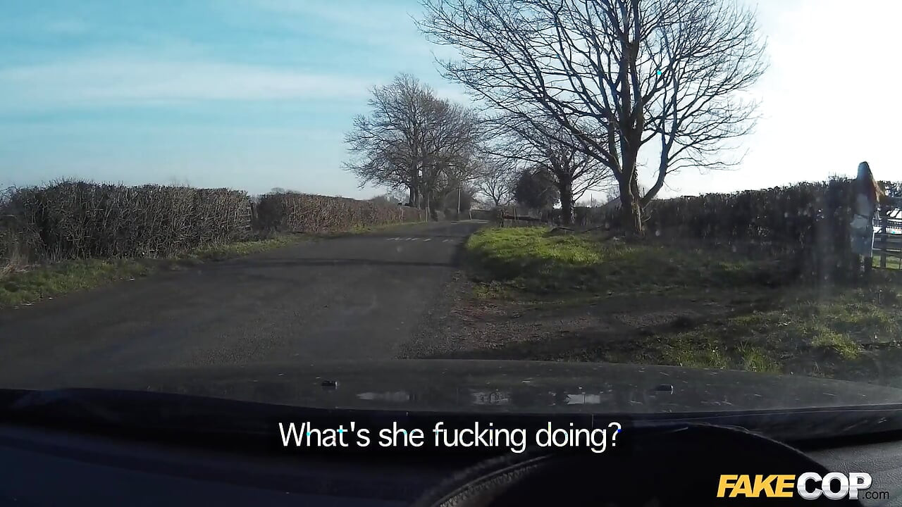 Hot Jizz: Brunette Has Some Fun Outside with Cheeky Policeman
