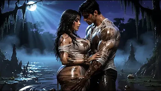 Stepbrother & Stepsister - Midnight Mud Secret (AI generated)