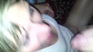 homemade, mature wife swallows hubby's cum