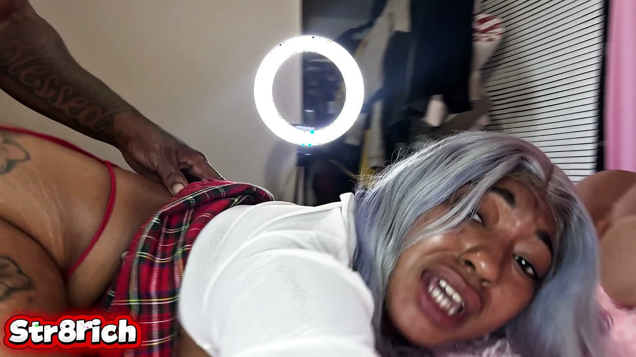 Hot schoolgirl anal sex let stranger fuck her ass after school threesome with girlfriend