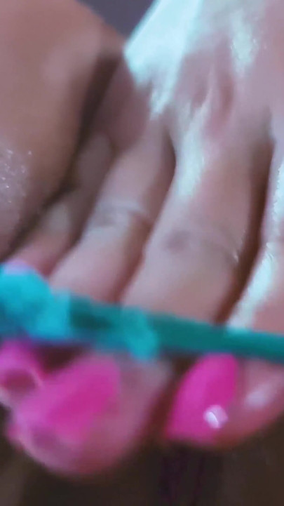 Captivating moment from "Sophie Dessert is having her Birthday Party and her Ass is full of oil"