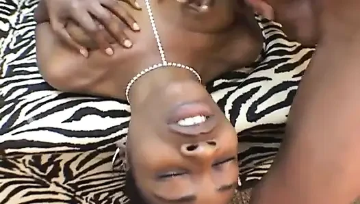 Black on Black Threesome for a Young Black Pussy