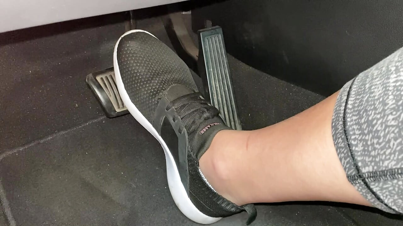 Pedal Pumping in Tennis Shoes by Ivys Feet