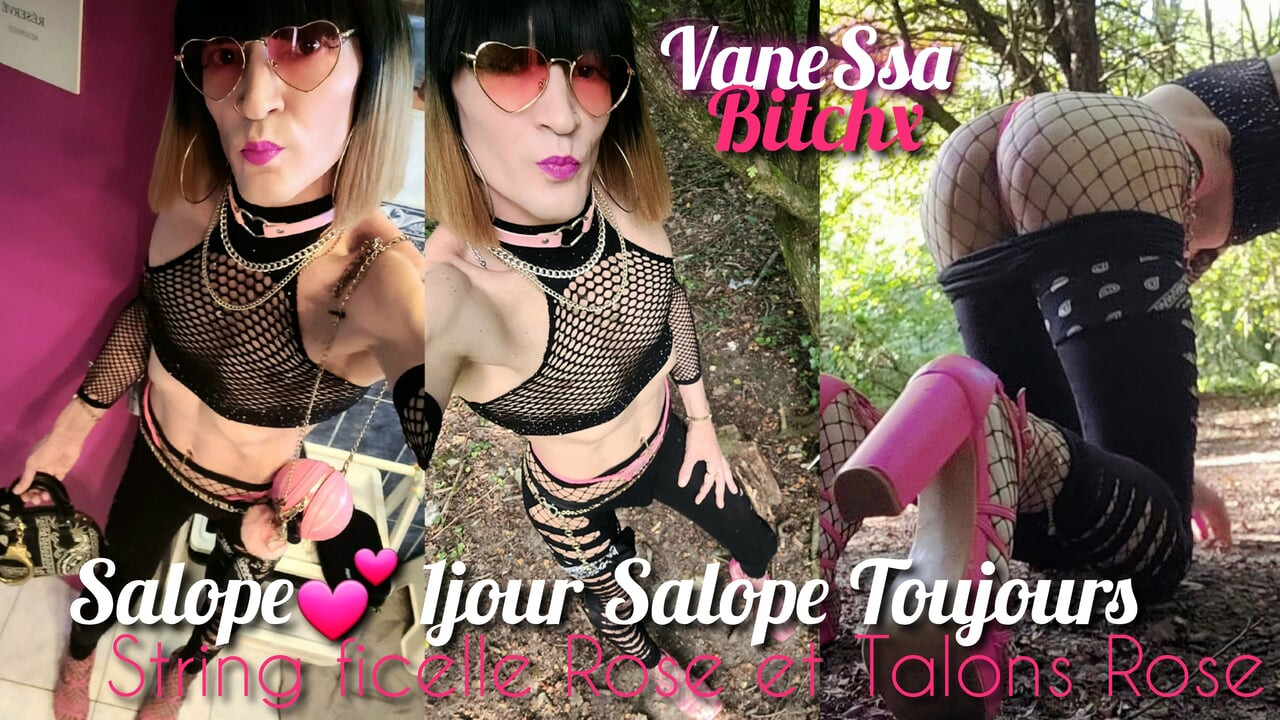 Slut 1 day slut always. French Trav Ass Looks in the Woods, Pink Thong Thong & Pink Heels. Exhibition in the Forest. VaneSsaB