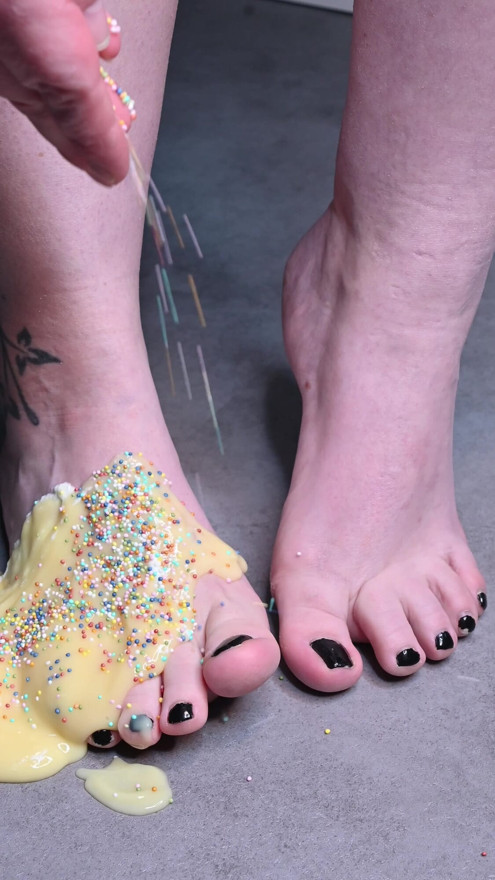 ASRASMR Creamy Pudding Foot Smash –Pudding & Sprinkles Barefoot Chaos Wet Messy 4K ASMR