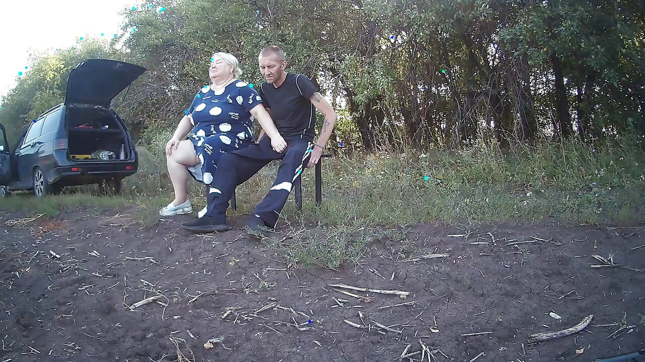 Mother-in-law in a public park jerks off my dick until I cum