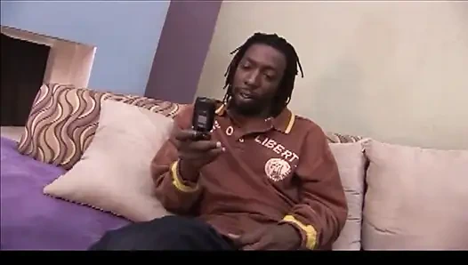 A Black Pussy with Nice Big Tits Rides a Big Black Cock