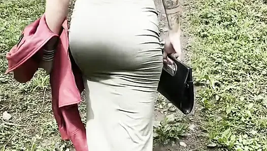 I get fucked by my ex, Polly Gardel porn actress, in show mode in the forest