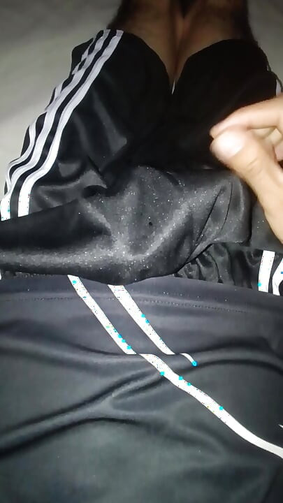 Masturbating in shorts