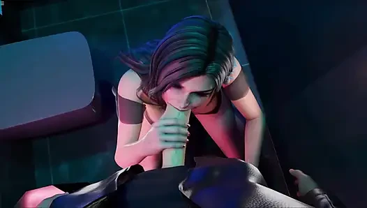 Gadis seksi ini lagi asik nyepong kontol besar tom di toilet