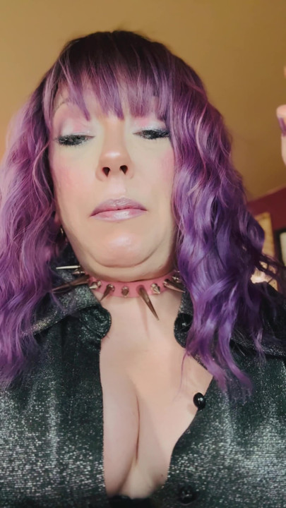 Purple Haired Smoking Goth Tina Snua Smokes Close Up - Coughing Smoke Drifts OMI OME Snap Inhales | Clip 1