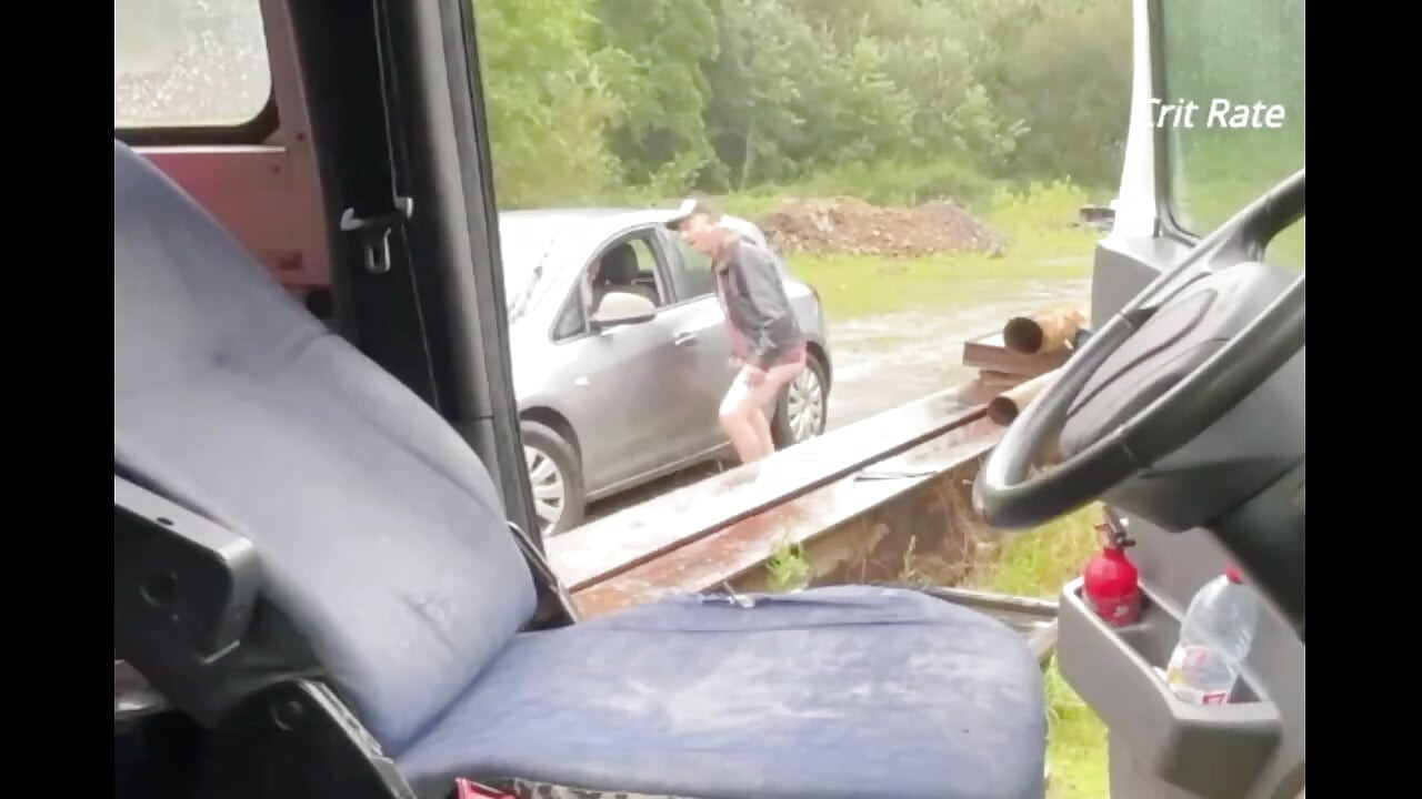 in a truck parking lot I find a super big cock