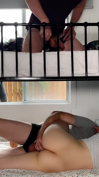 Captivating moment from "Stranger Filming Us in Hostel and Jerking Off"