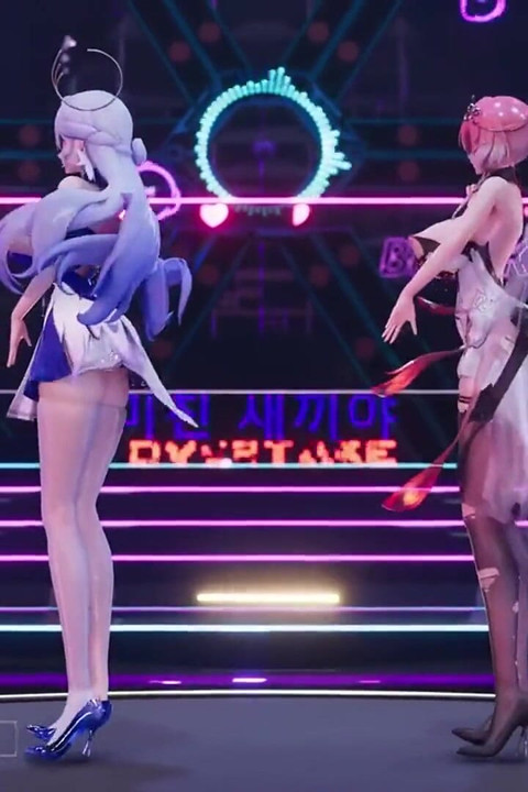 Dance Pop Mashup Roaring Tide Battle Twin Butt Plug Thrusting Explosive Breasts