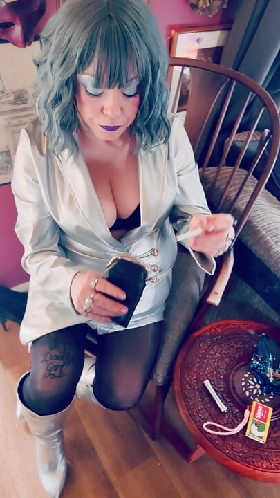 Tina Snua Lights Her Cigarettes With Long Matches - Dangles OMI OME Snap Inhales