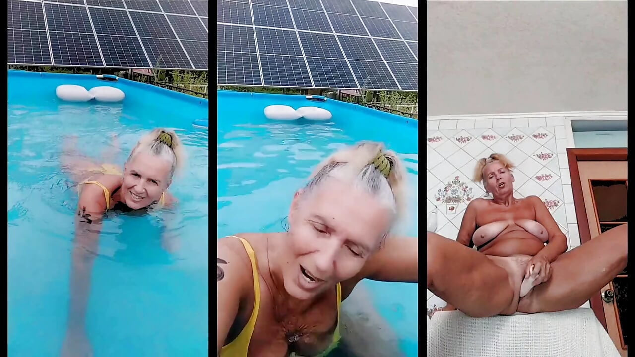 Heißer spaß einer fröhlichen hausfrau