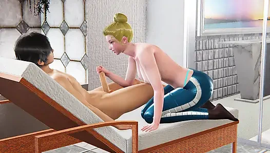 Helena with Big Tits and Ass - 3D Animation Intense Wet Big Tits Titfuck with Moans, and Undertable Mouth Fuck Cum In Mouth