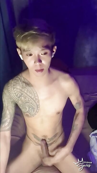 Filipino Inked Horny Twink Teasing and Masturbating Until He Cums