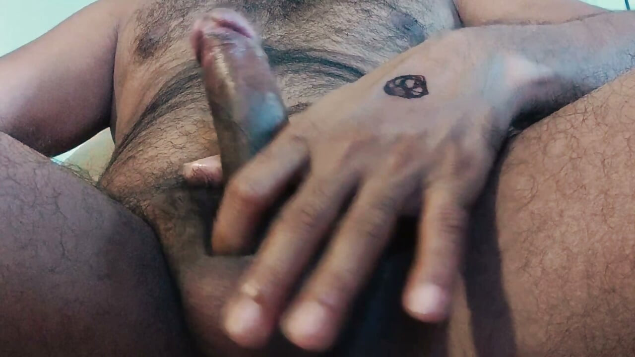 Wet the cock with masturbation by hand