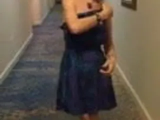 Massive tit slut in Hotel Hallway