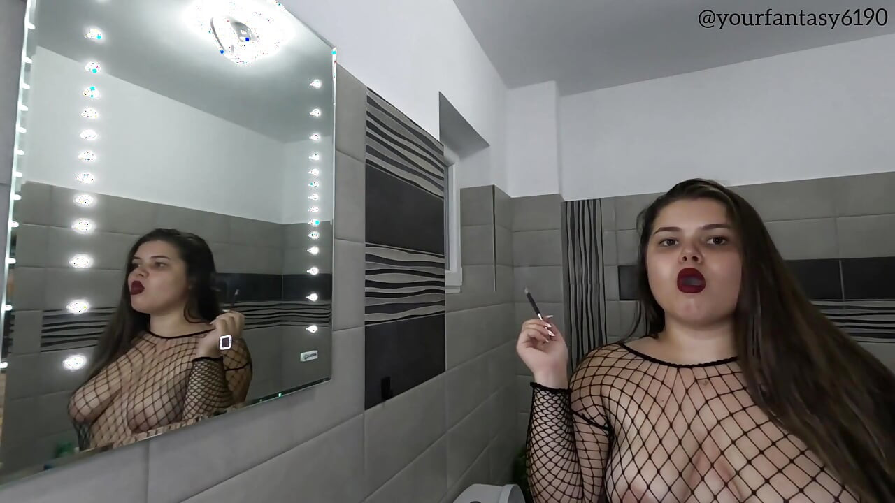 Sexy Smoker in Fishnets