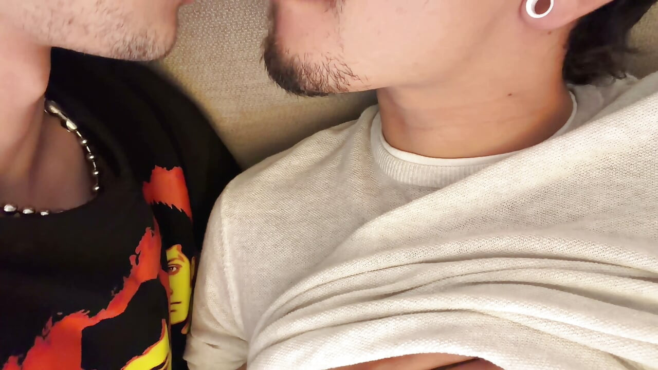 Sucking balls while jerking off and playing video games