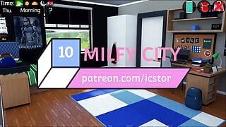 Milfy City # 10 - ella usó el consolador en la webcam