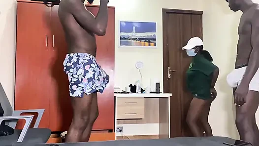 Big Ass Bouncing on 2 Big Dick Raw and Deep