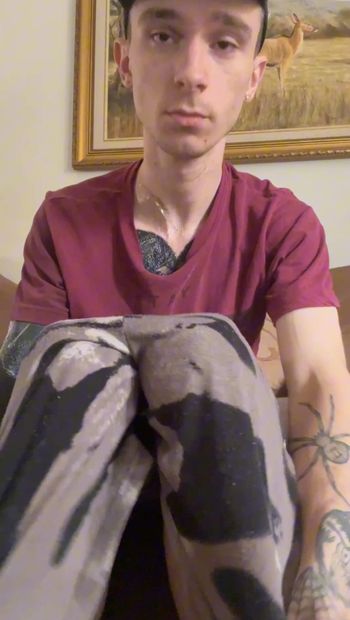 Tatted skinny guy playing