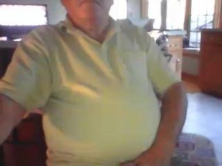 Kakek membelai di webcam