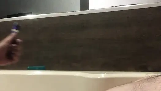 Flab fun in a jacuzzi! Slim n sexy Rachel Wriggler has slippy sliding soapy fun with a big chubby bear