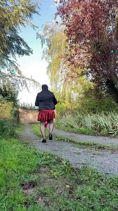 Dressed in a ruffled dress for an evening out