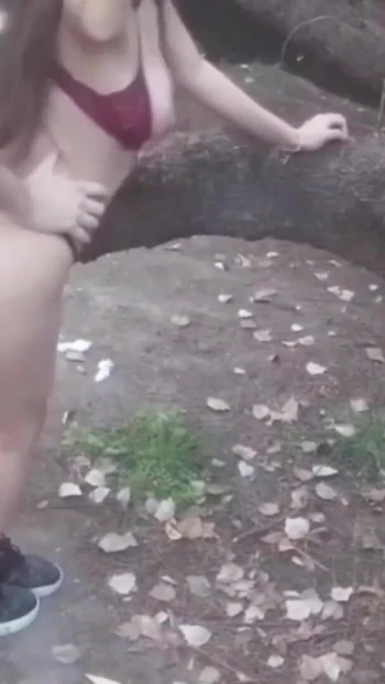 Epic moment from "In the woods they film Cheating girlfriend fucking her boyfriend's best friend"