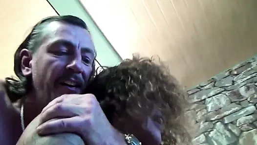 Lovely MILF gets fucked hard in threesome double penetration