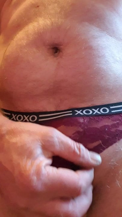 thong ass , strocking cock