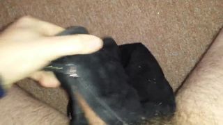 Black suede boots cummed