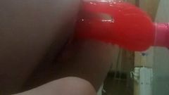 Clip from Playing with my double dildo