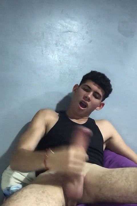 Young Man with Great Endowment Plays with His Cock