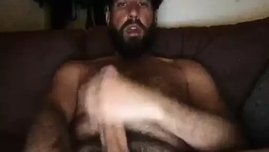 Kıllı göğüs büyük sakal baba okşayarak onun dev horoz